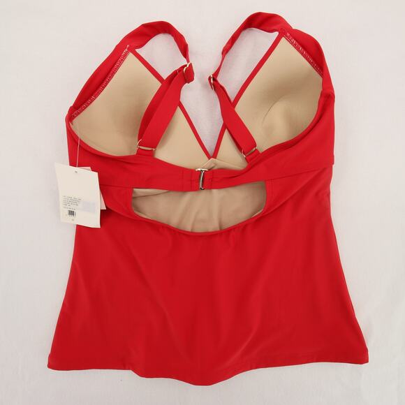 Alex Marie Tankini Swim Top Red V Neck Cutout Back Padded Bra Size Medium NWT - Picture 13 of 13
